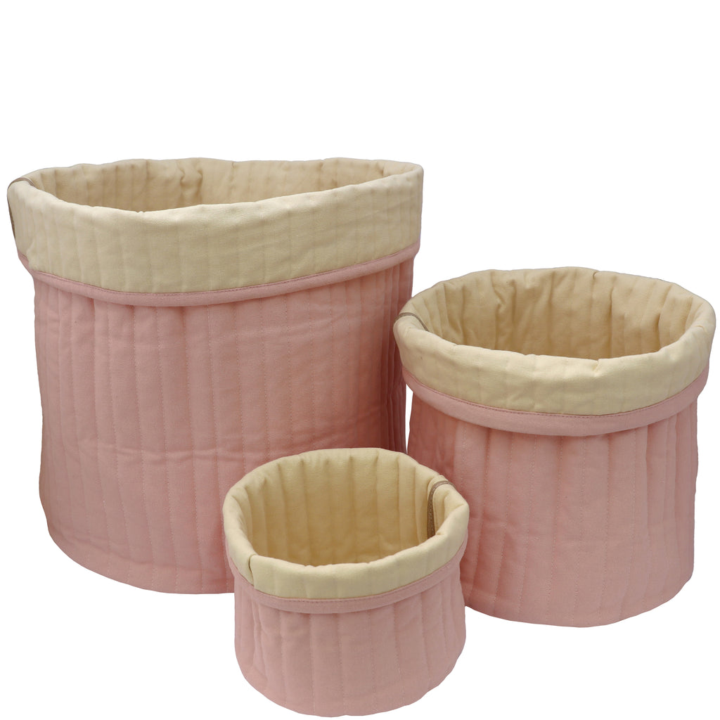 QUILTED BASKET TRIO // Dusty Pink