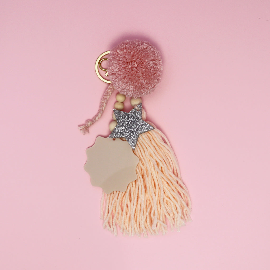 STAR BAG CHARM // Dusty Pink Soft Peach