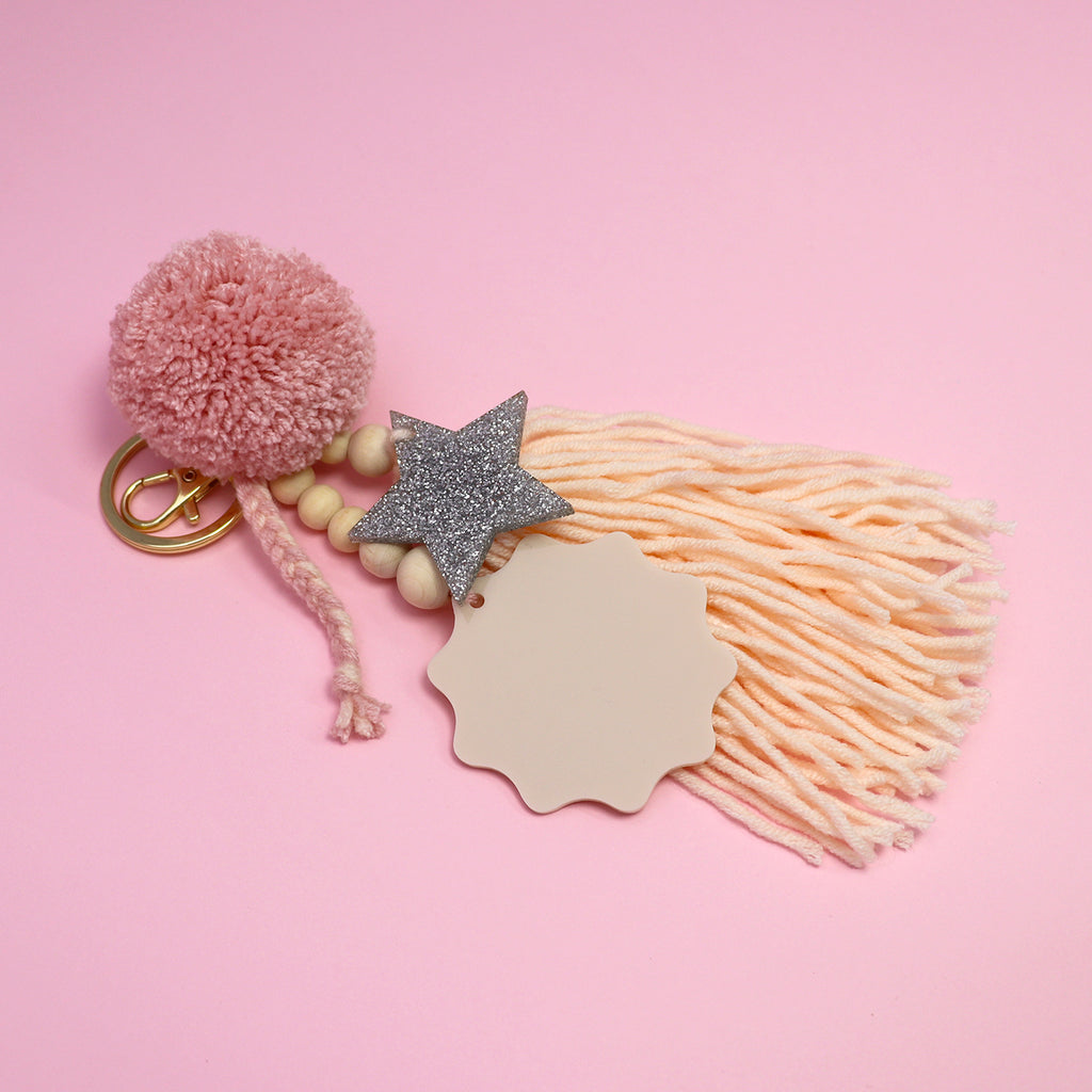 STAR BAG CHARM // Dusty Pink Soft Peach