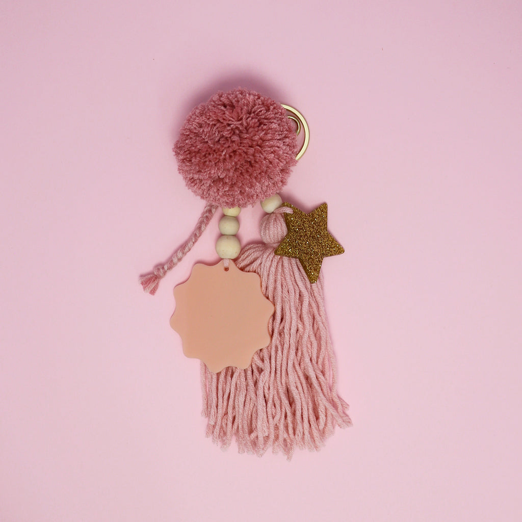 STAR BAG CHARM // Rose Ash Dusty Pink