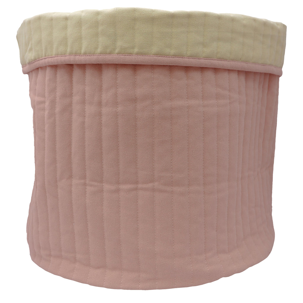 LARGE QUILTED BASKET // Dusty Pink