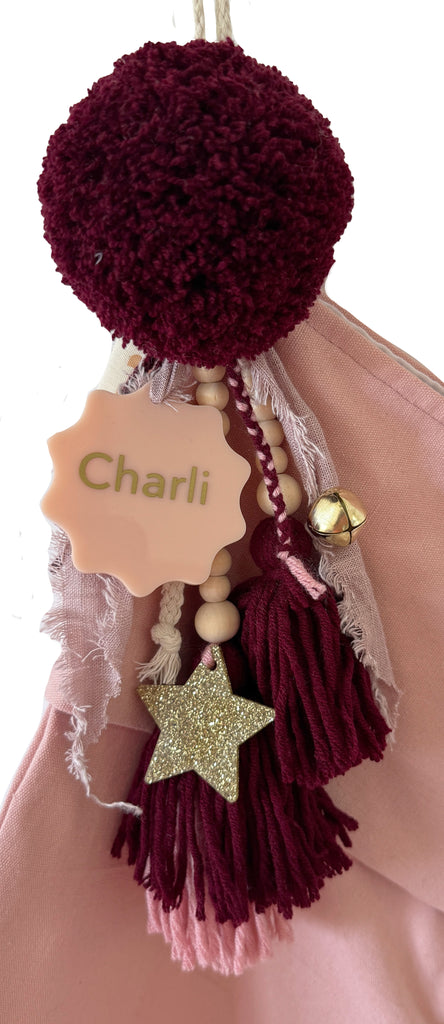 PRE-ORDER // STOCKING // Soft Pink Cotton & Wine