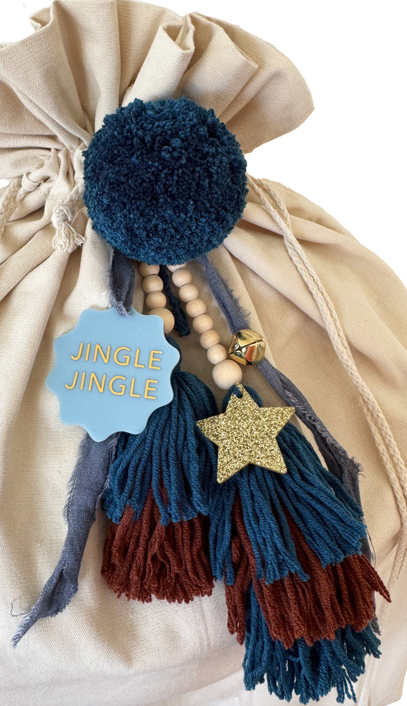 PRE-ORDER // SANTA SACK // Navy & Chocolate