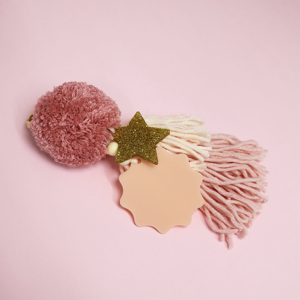 STAR KEYRING // Dusty Rose Pink