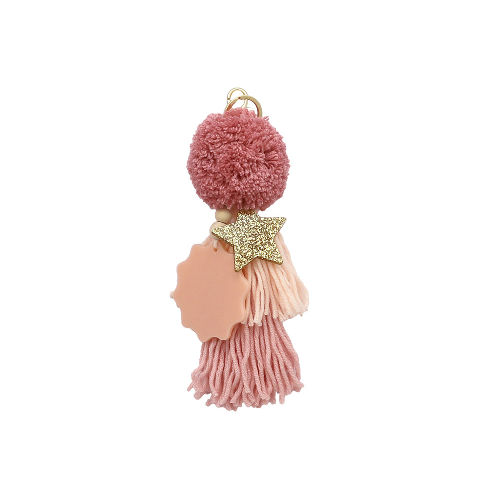 STAR KEYRING // Dusty Rose Pink