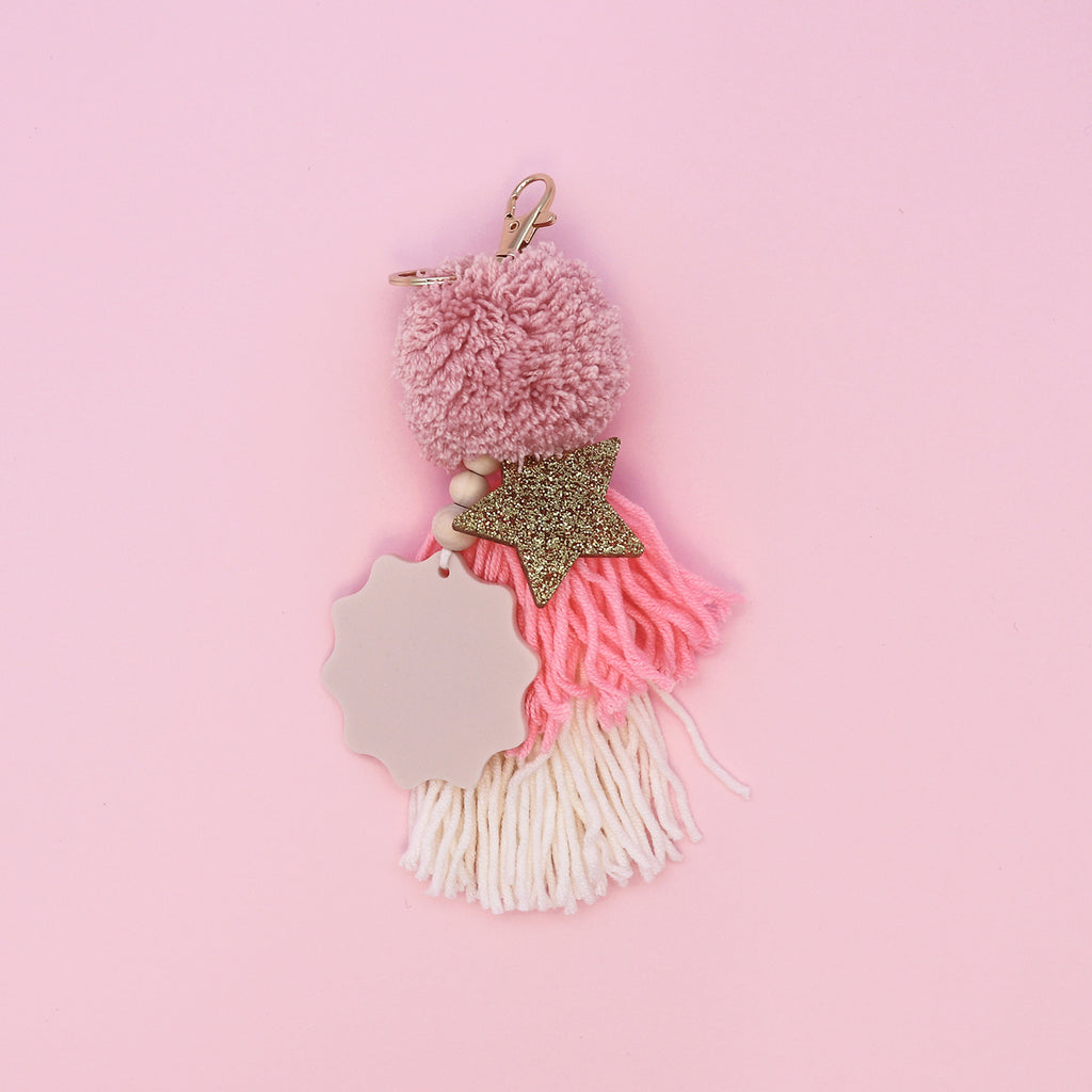 STAR KEYRING // Dusty Pink Sherbet