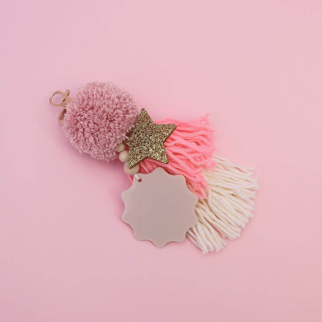 STAR KEYRING // Dusty Pink Sherbet