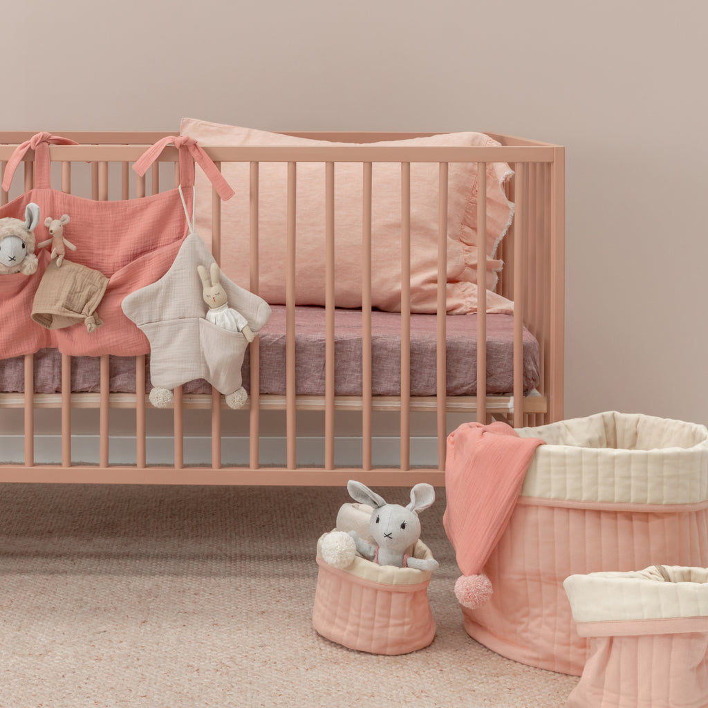 MEDIUM QUILTED BASKET // Dusty Pink