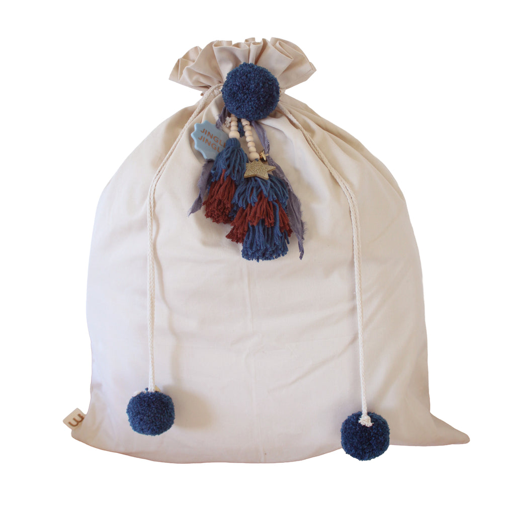 PRE-ORDER // SANTA SACK // Navy & Chocolate
