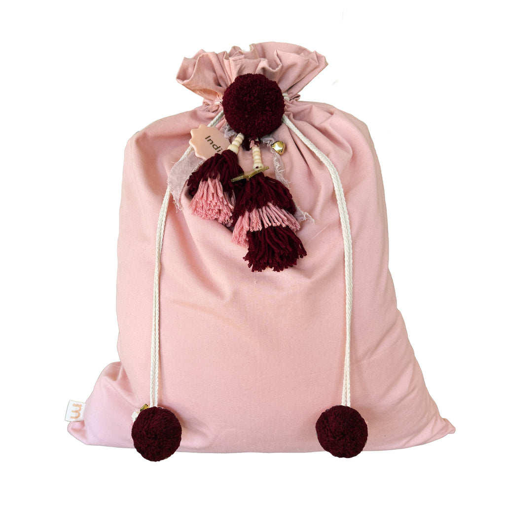 PRE-ORDER // SANTA SACK // Soft Pink & Wine