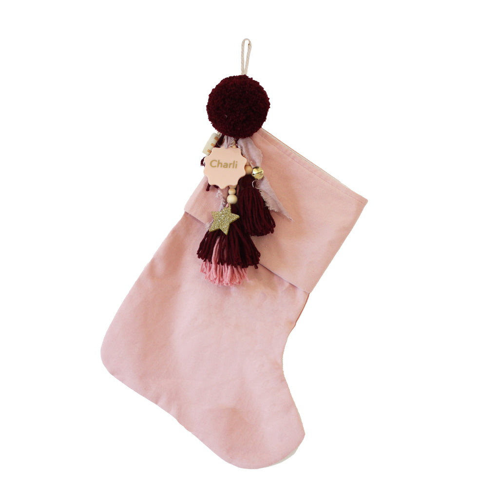 PRE-ORDER // STOCKING // Soft Pink Cotton & Wine