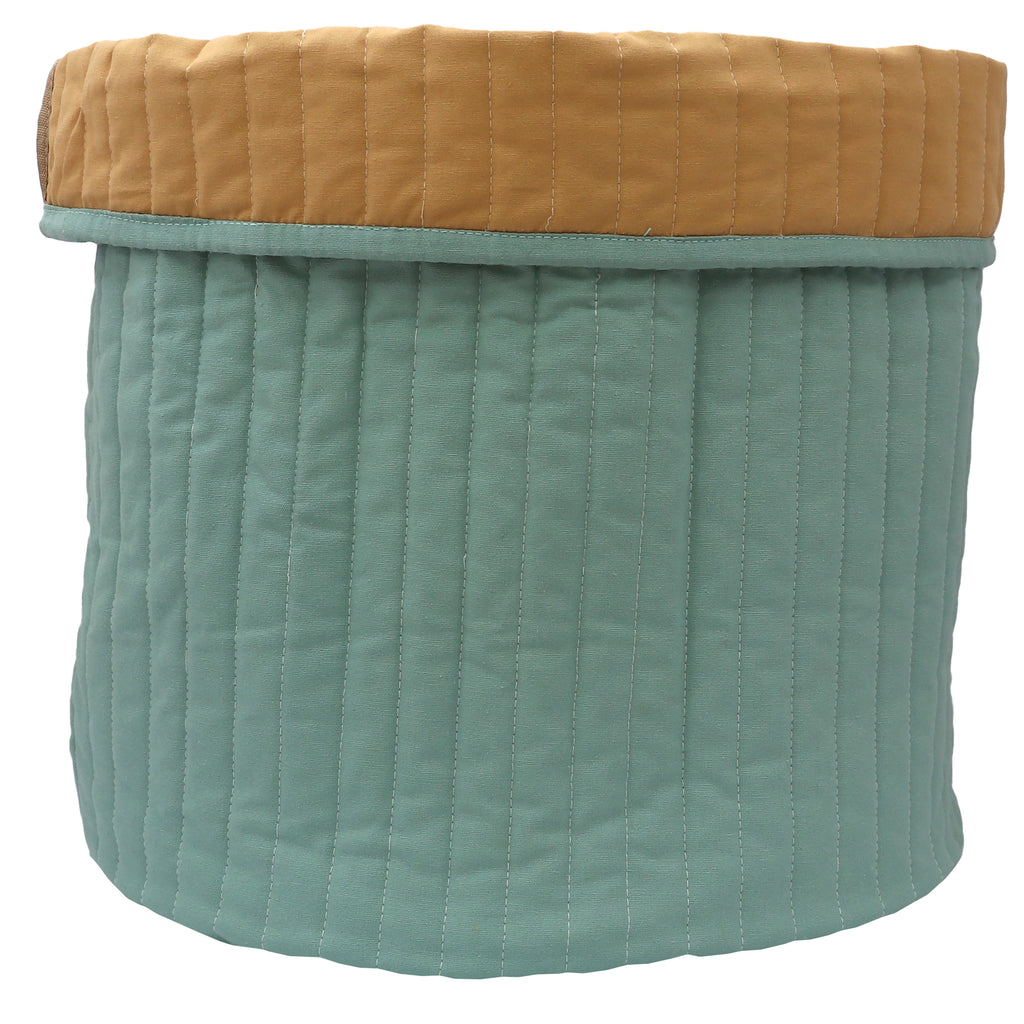 LARGE QUILTED BASKET // Teal