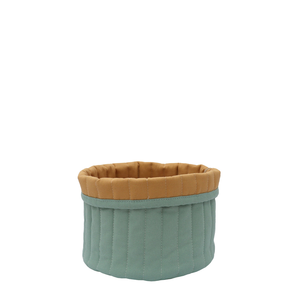SMALL QUILTED BASKET // Teal