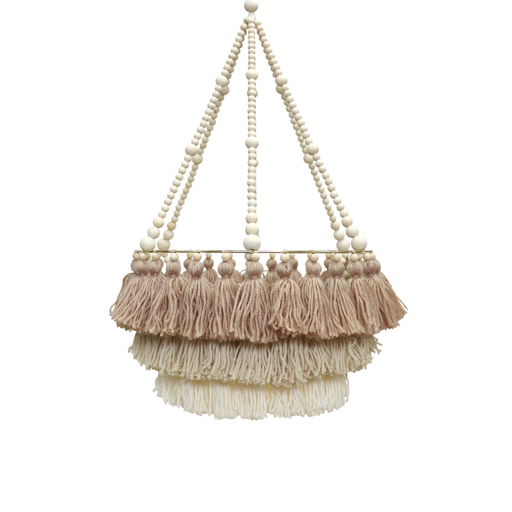 CHAI LATTE // Triple Layer Tassel Chandelier